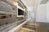reclaimed gray wood weathered accent feature wall barnwood custom home