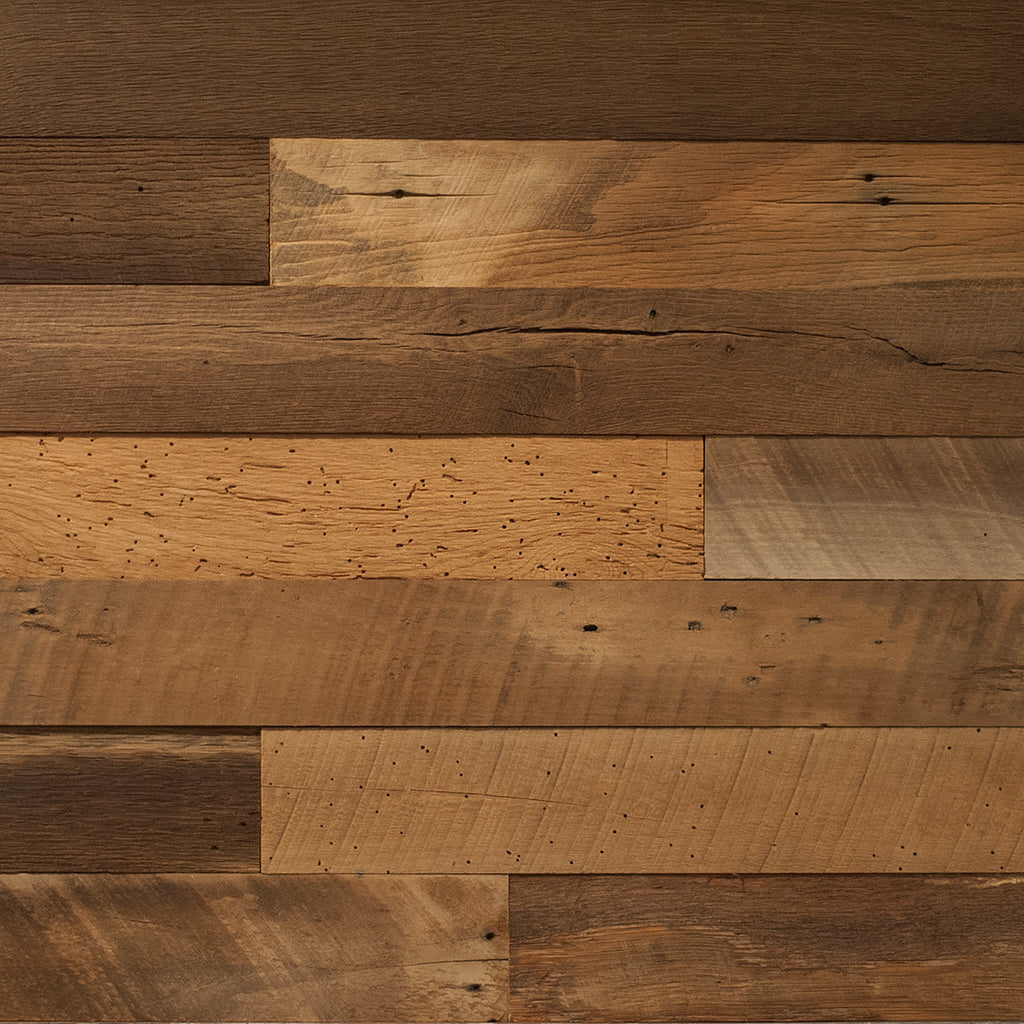 PlankWood Reclaimed Rustic Brown Barnwood - Easy Install (20ft² Bundle)