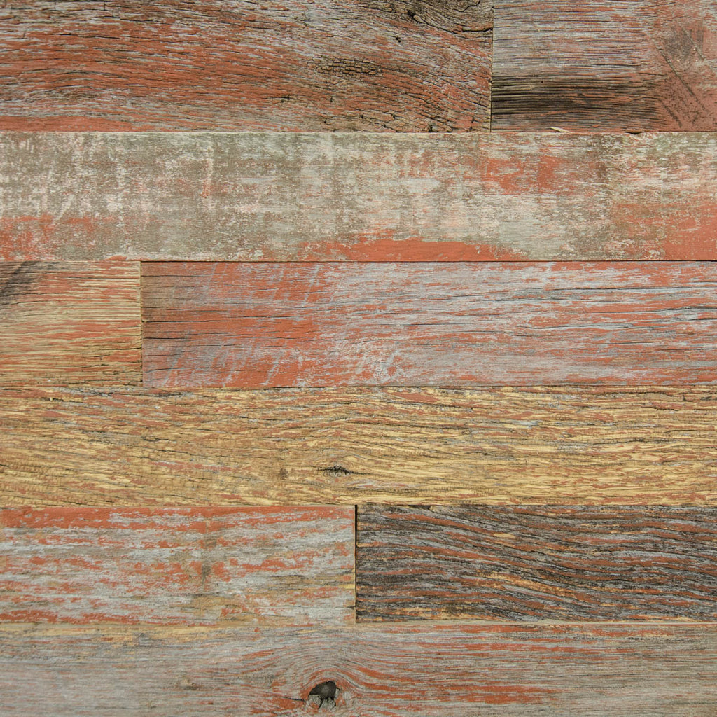 PlankWood Reclaimed Weathered Red Barnwood - Easy Install (20ft² Bundle)